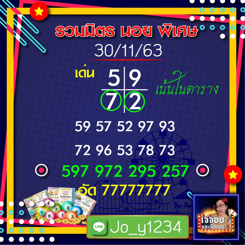 เจ๊จอยหวยฮานอย 30/11/63