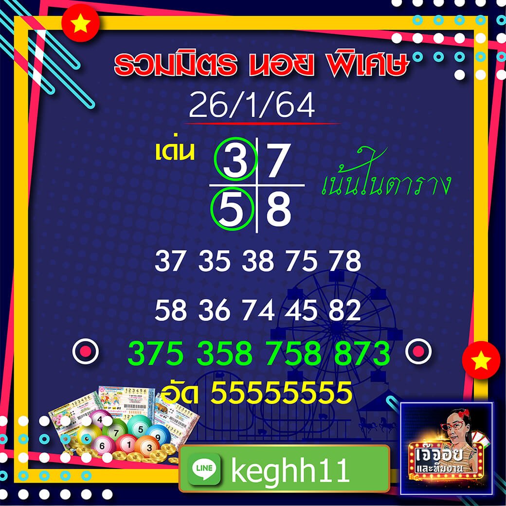 แนวทางหวยฮานอยเจ๊จอย 26/1/64