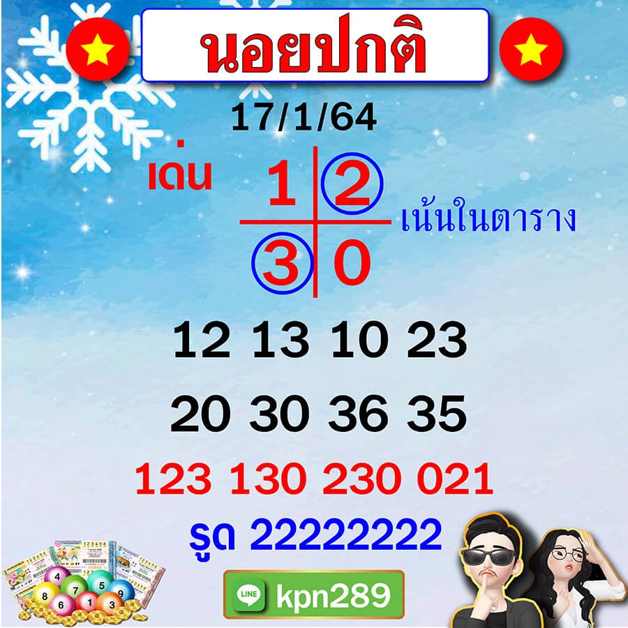 เลขเด็ดฮานอย 17/1/64 