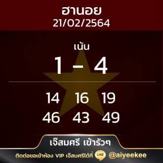 เจ๊ศรีแนวทางหวยฮานอย 21/2/64