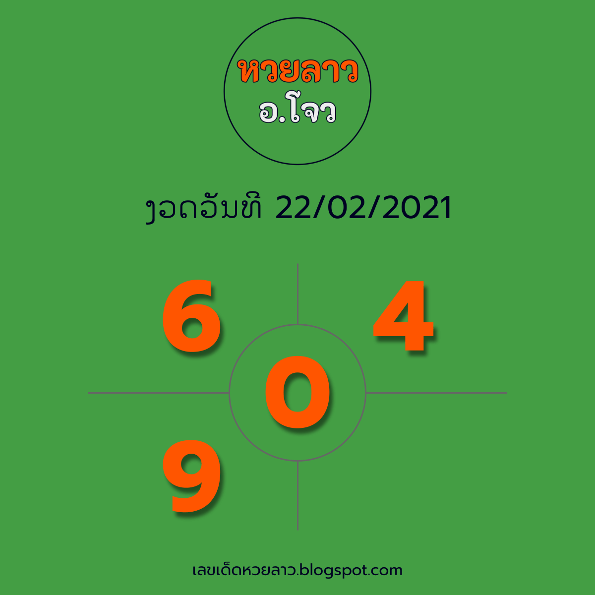 แนวทางหวยลาวอาจารย์โจว 22/02/64