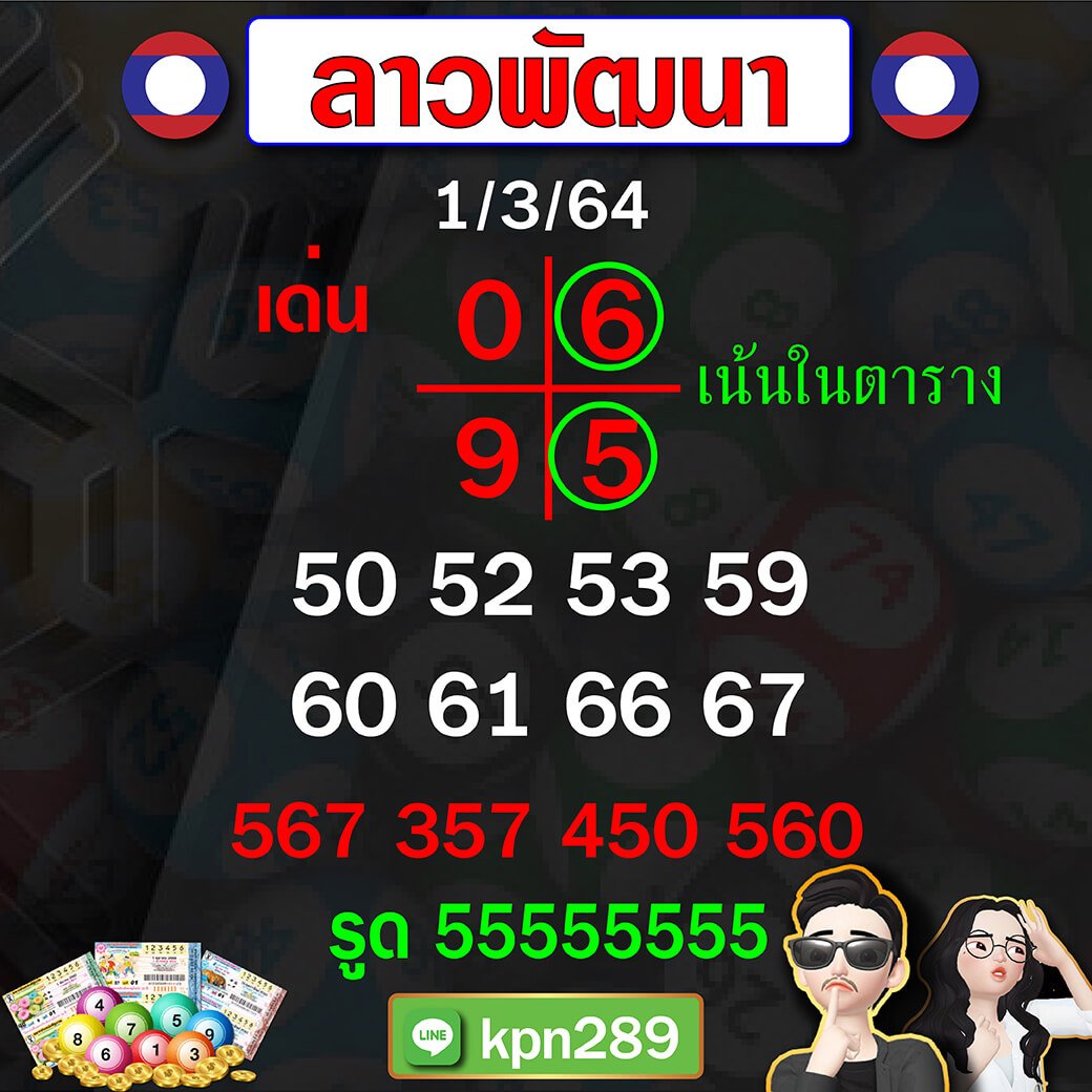 หวยลาวพัฒนา 01/03/64 