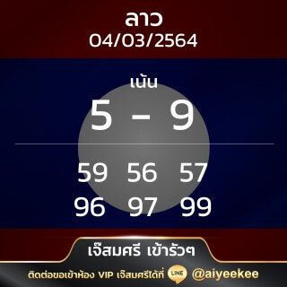 แนวทางหวยลาว เจ๊สมศรี เข้ารัวๆ  04/03/64