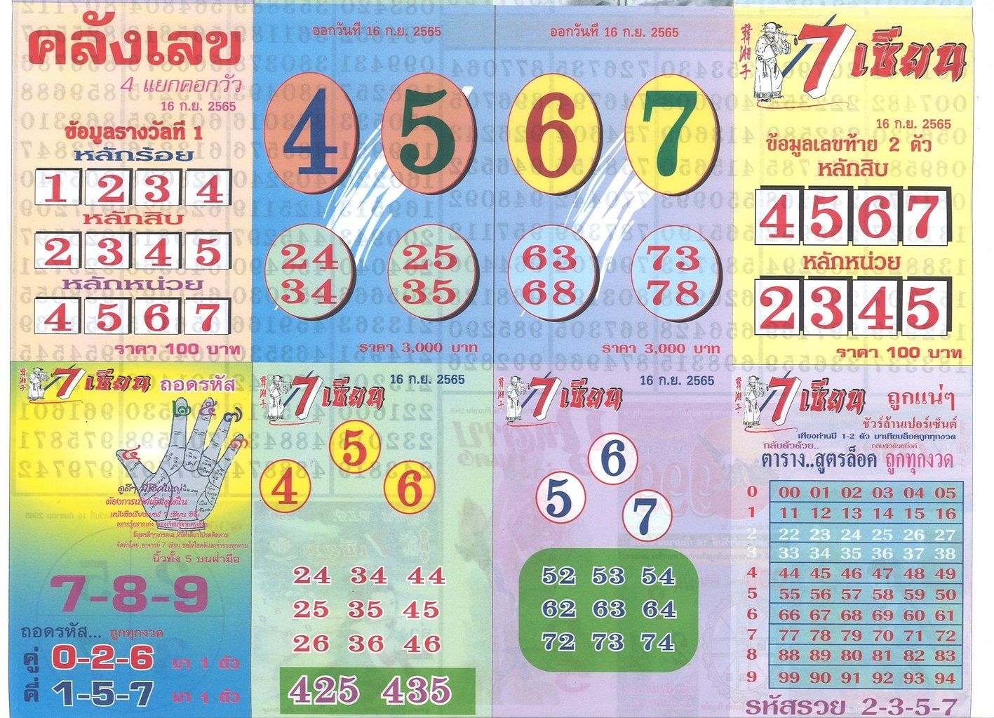 เลขเด็ด 7 เซียน 16/9/65