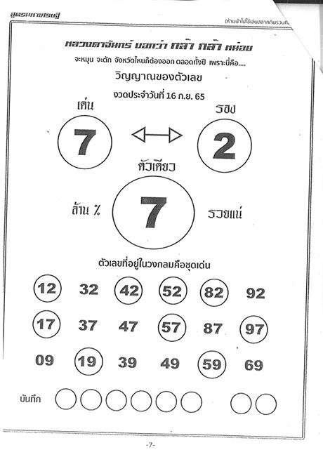 เลขหลวงตาจันทร์ 16/9/65