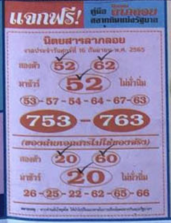 เลขลาภลอย 16/9/65