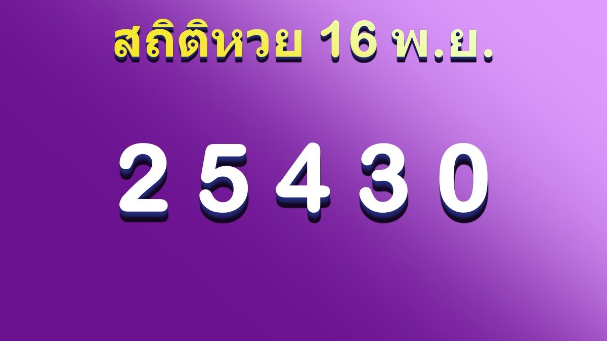 สถิติหวย16พฤศจิกายน